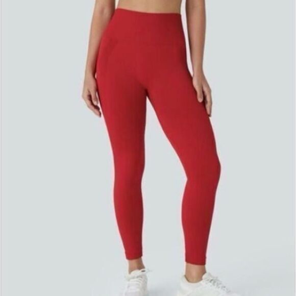 Halara Women's S 7/8 Seamless Flow High Waisted Butt Lifting Leggings Salsa NWT - Picture 3 of 12
